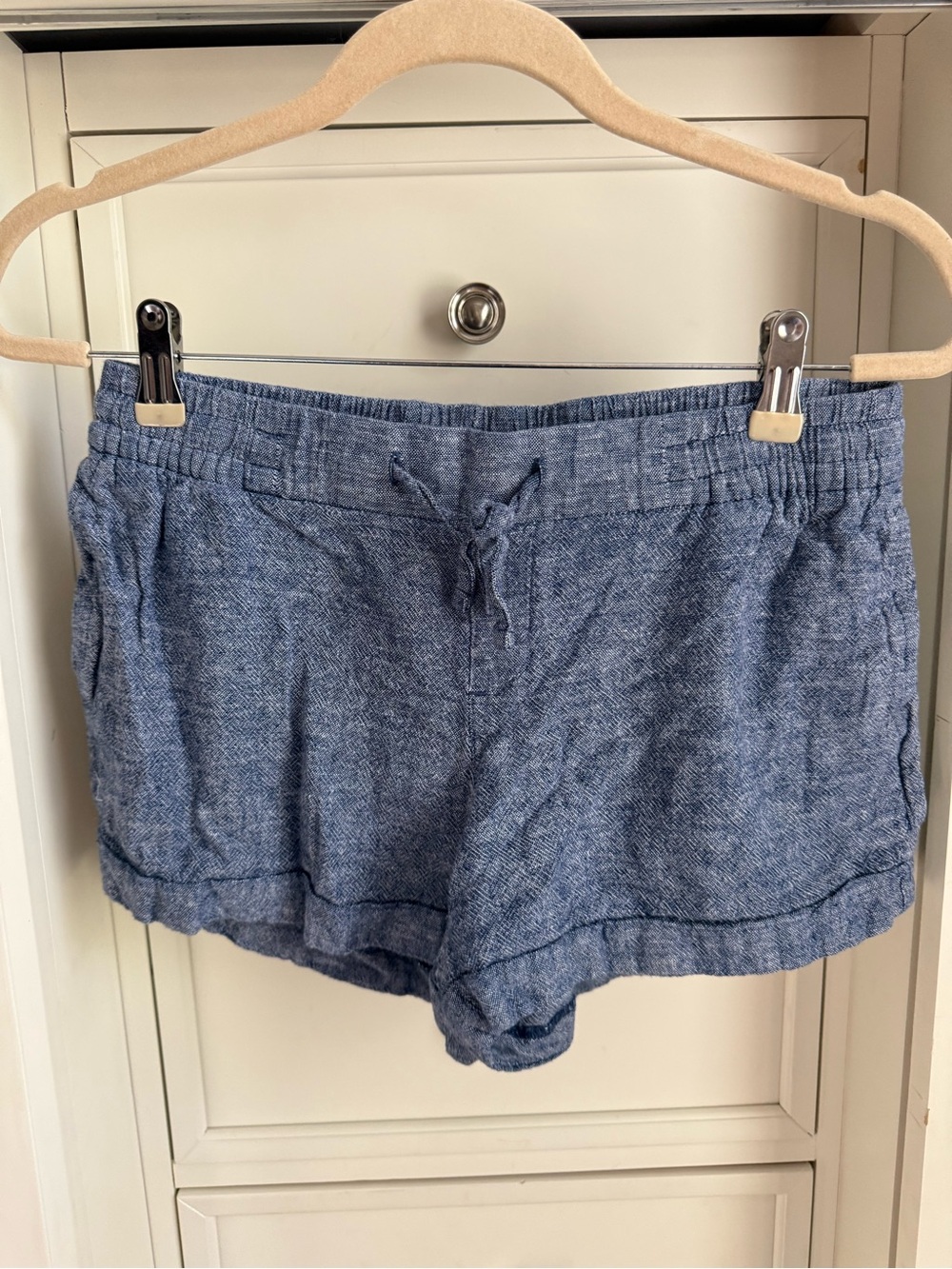 Old Navy Blue Linen-Blend Drawstring Shorts